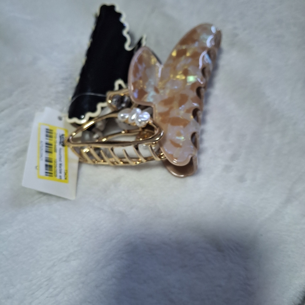 Elegant Gold and Pink Hair Clip